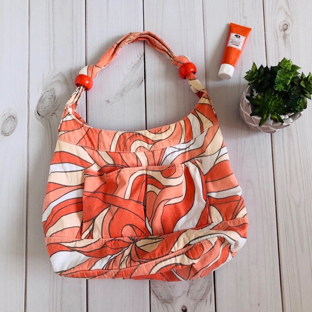 Orange Canvas Tote or Shoulder Bag